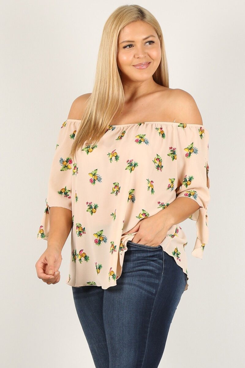 Plus Size Floral Print, Top - Image 3