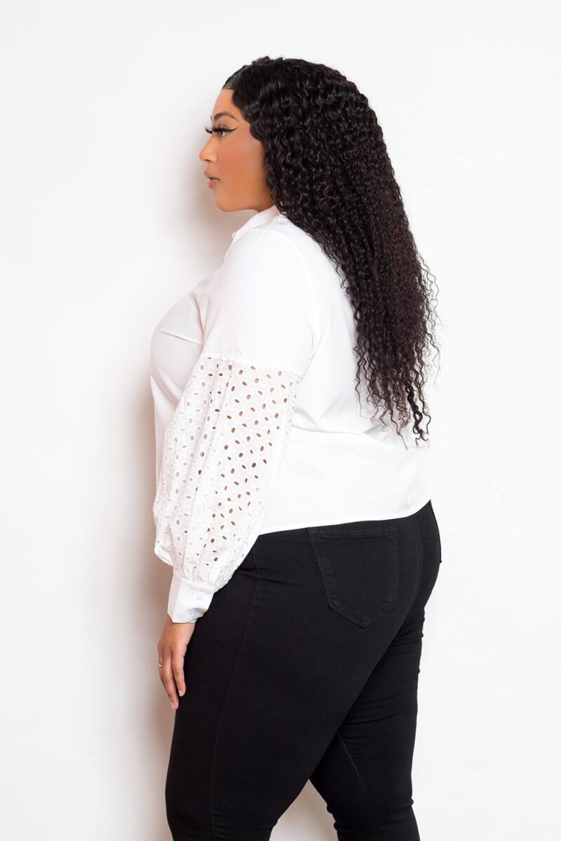 Blouse With Punched Sleeves - Image 3