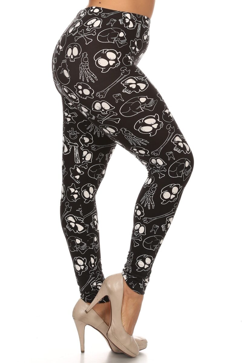 Plus Size Print, Full Length Leggings In A Fitted Style With A Banded High W... - Image 2