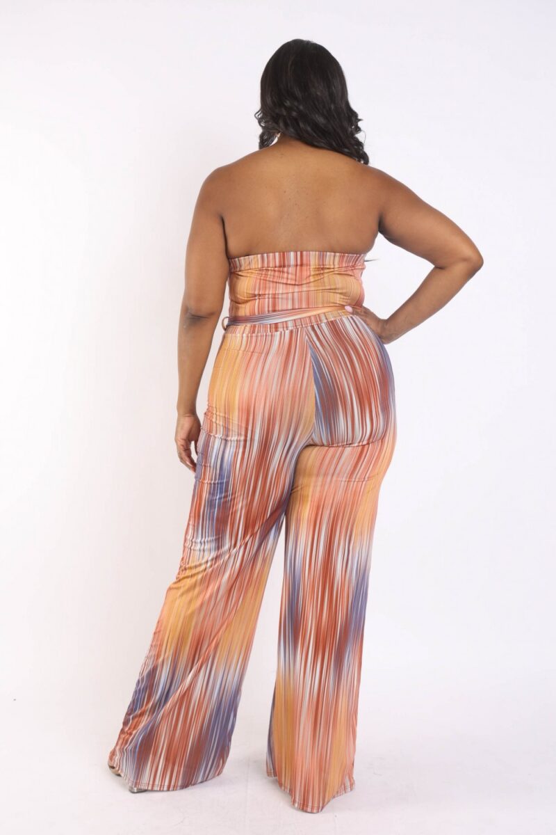 Printed Tube Jumpsuit With Self Belt - Image 4