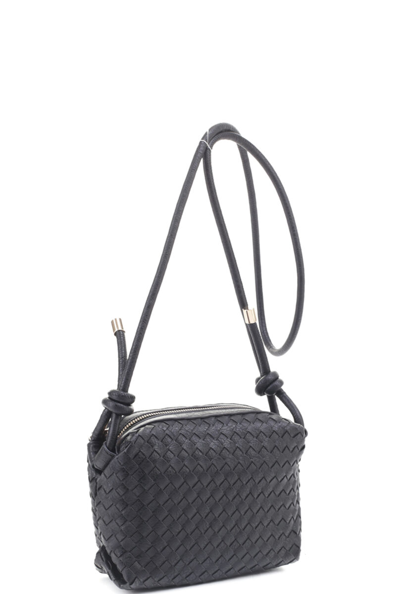 Braid Texture Zipper Crossbody Bag - Image 2