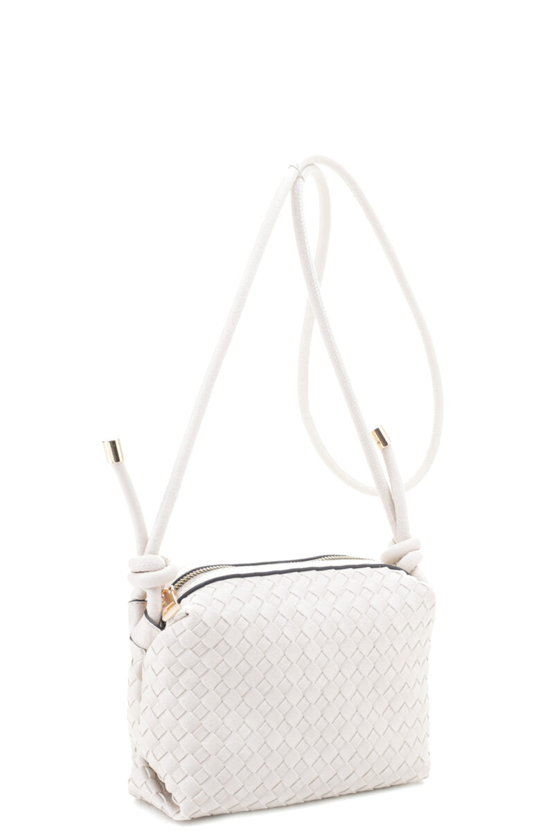 Braid Texture Zipper Crossbody Bag - Image 3