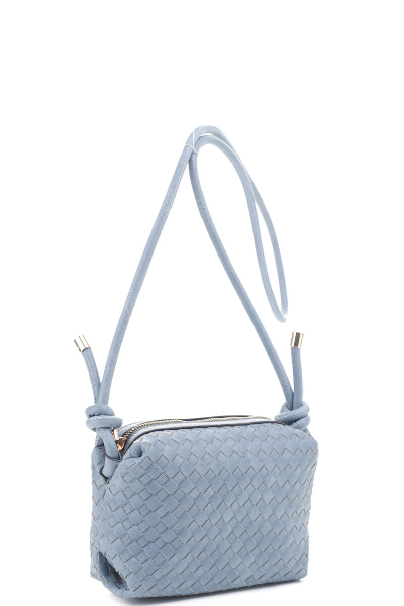 Braid Texture Zipper Crossbody Bag - Image 4