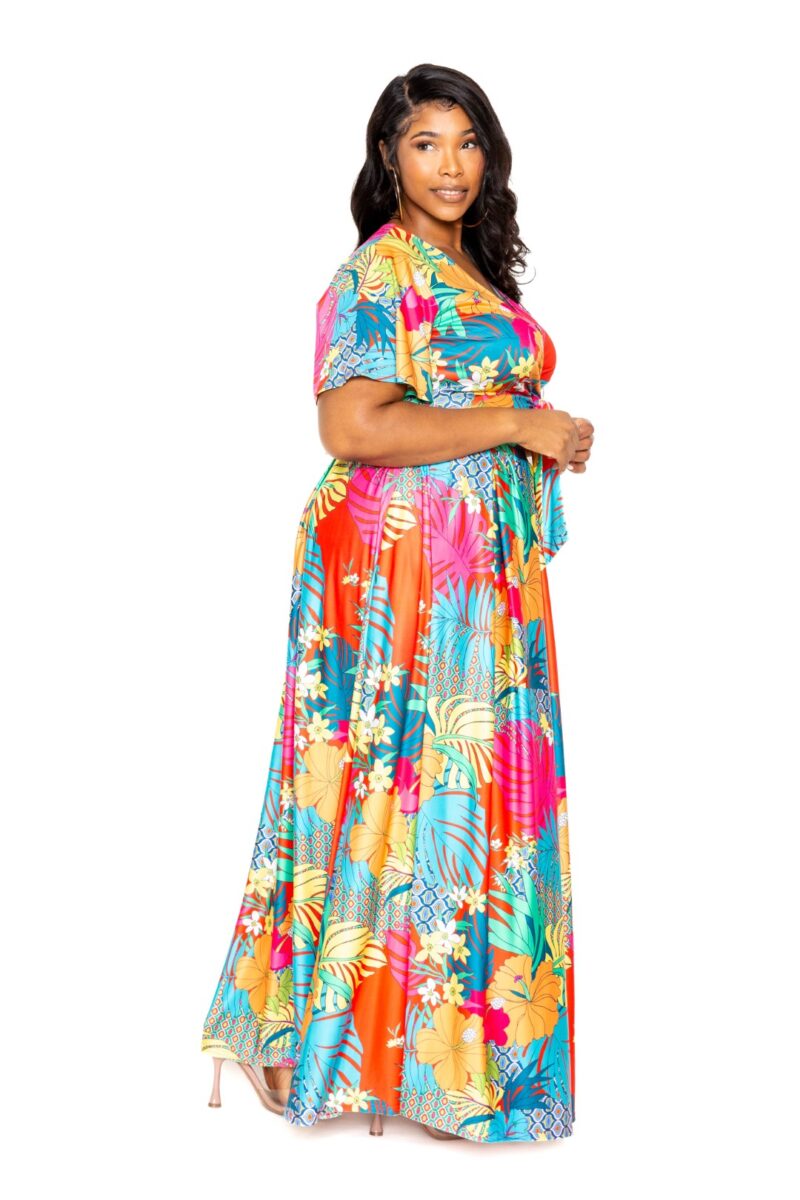 Tropical floral maxi skirt & top set - Image 7