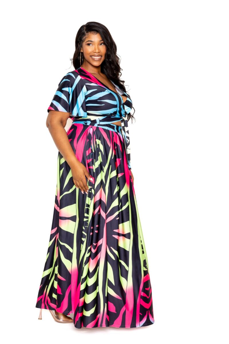 Ombre Animal Maxi Skirt & Top Set - Image 7