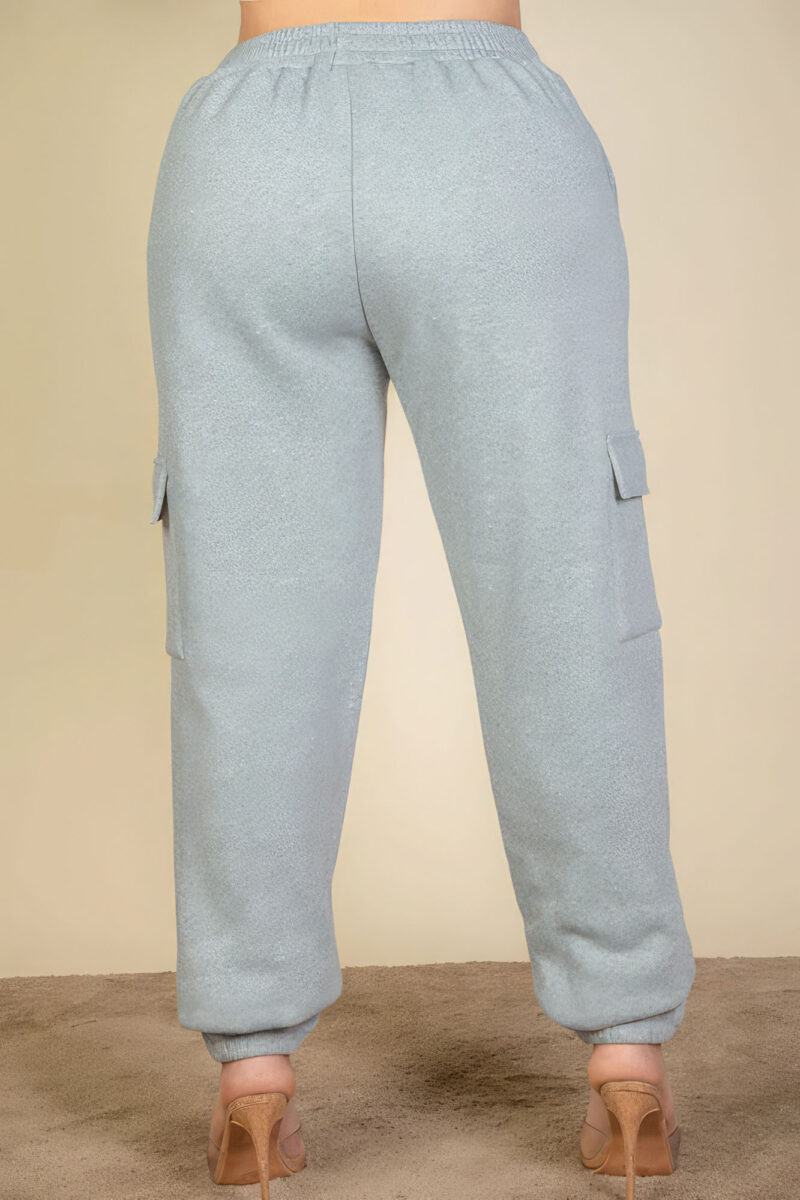 Plus Size Side Pocket Drawstring Waist Sweatpants - Image 3