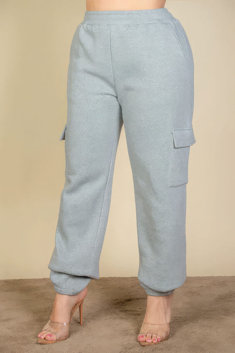 Plus Size Side Pocket Drawstring Waist Sweatpants - Image 4