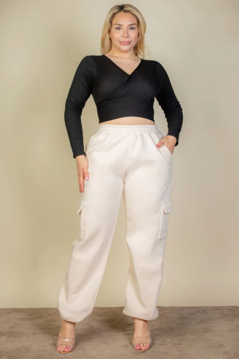 Plus Size Side Pocket Drawstring Waist Sweatpants - Image 2