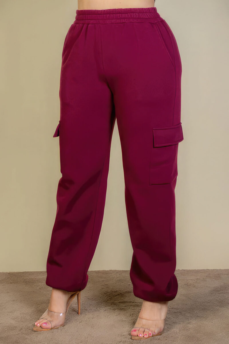 Plus Size Side Pocket Drawstring Waist Sweatpants - Image 3