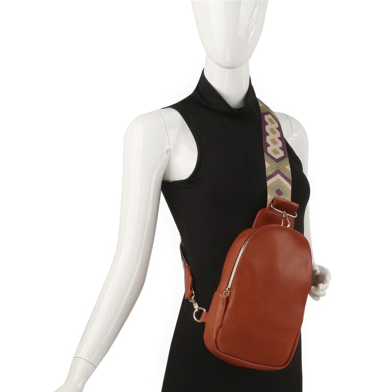 Smooth Zipper Sling Crossbody With Guitar Strap - Image 4