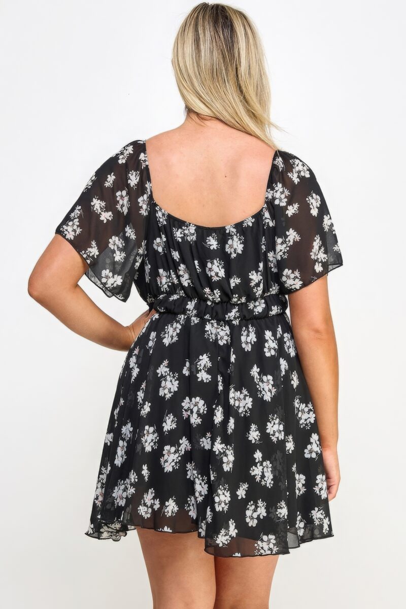 Plus Size Floral Chiffon Dress - Image 6