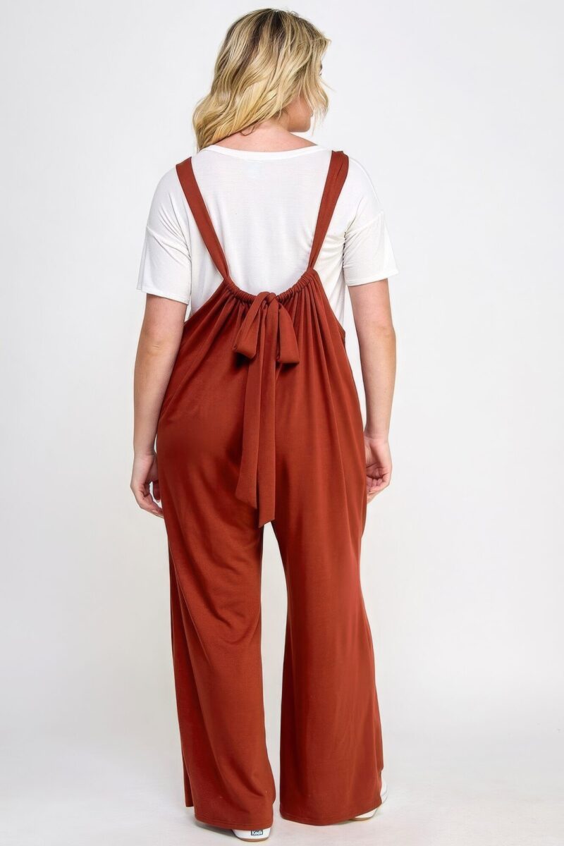 French Terry Wide Leg Jumpsuit Overalls - Image 4