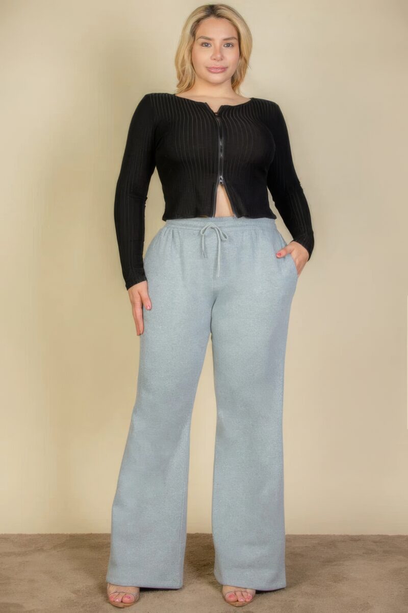 Plus Size Drawstring Waist Slant Pocket Sweatpants - Image 11