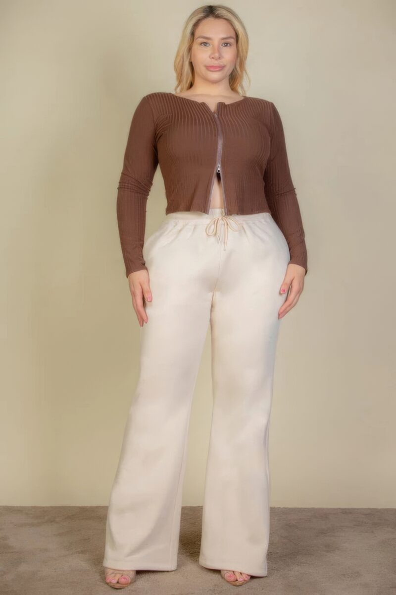 Plus Size Drawstring Waist Slant Pocket Sweatpants - Image 2