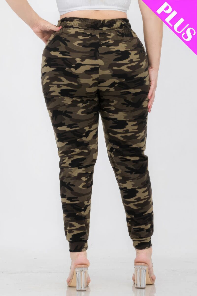 Plus Size French Terry Camo Print Joggers - Image 5