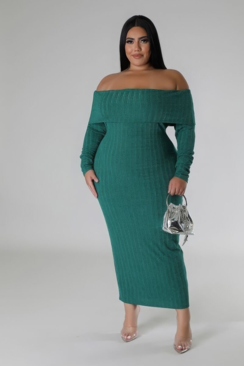 Off Shoulders Stretch Dress - Image 3