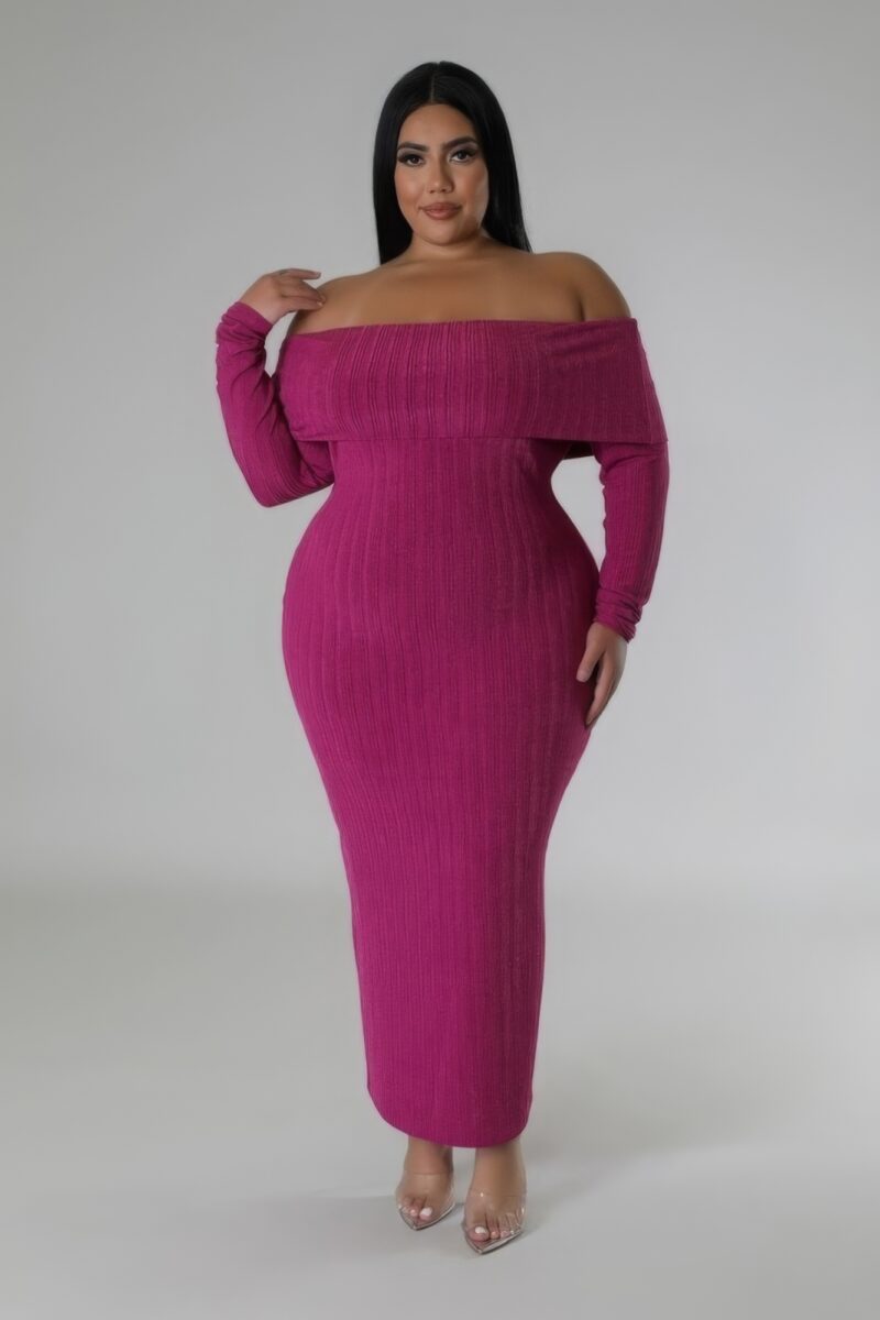 Off Shoulders Stretch Dress - Image 2