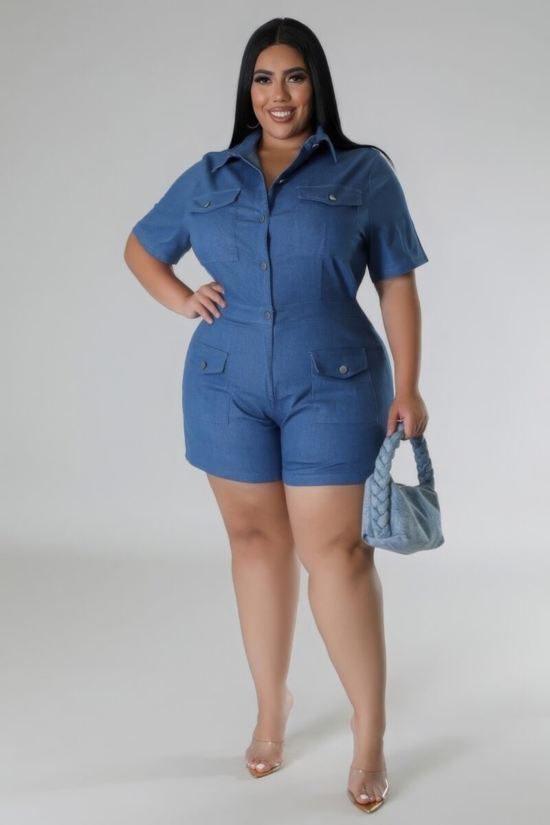 Semi-stretch Romper - Image 2