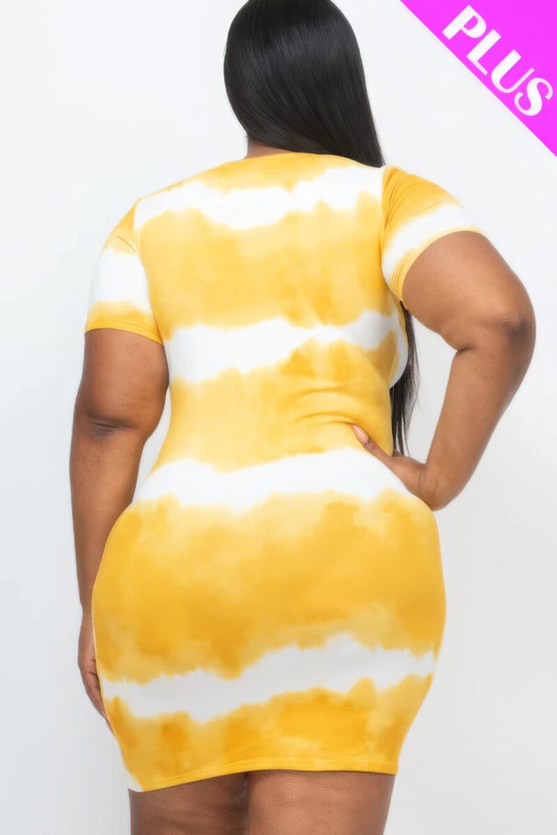 Plus Size Tie-dye Print Bodycon Dress - Image 10