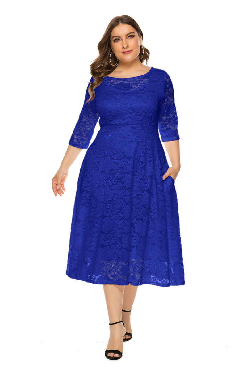 Evening Bridesmaid Lace Pocket Dress - Image 14