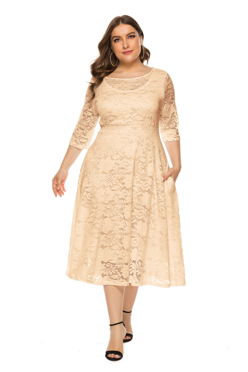 Evening Bridesmaid Lace Pocket Dress - Image 13