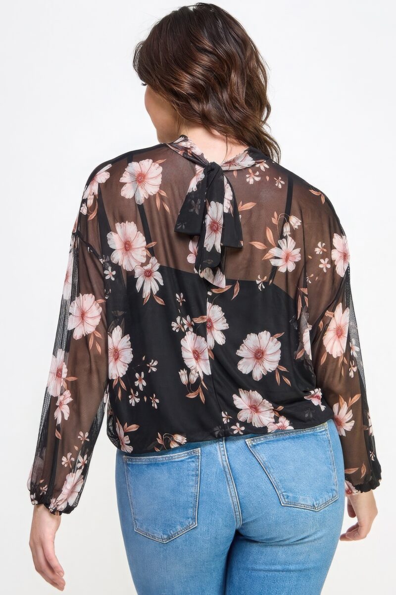 Mesh Floral Ls Top W/cami - Image 10