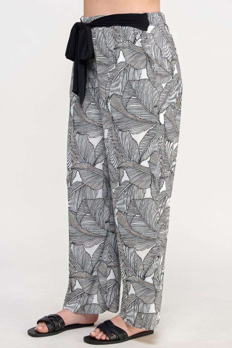 Plisse Palm Print Pants - Image 3