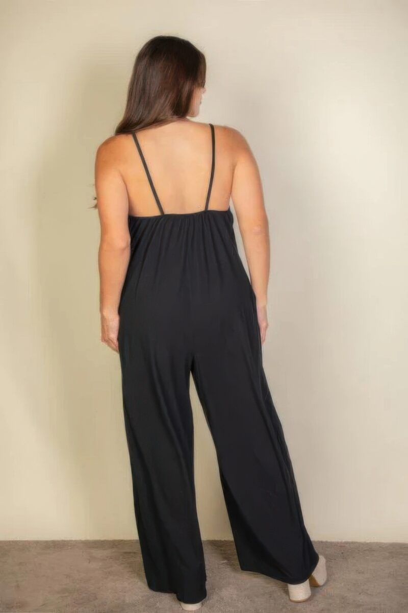 Plus spaghetti strap solid wide jumpsuit - Image 6